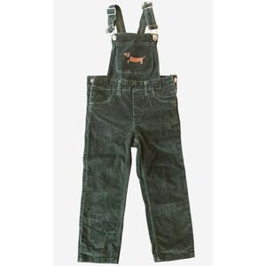 Mini Rodini Organic Green Corduroy Dachshund Overalls Kids 92- 18/24mos